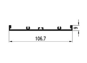 پروفیل عمودی میانه مشکی شلف ترکیبی دکوراتیو مدل 4414فانتونی کد I264