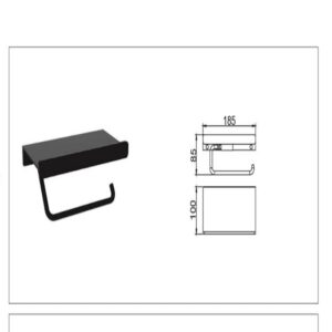 هولدر دستمال کاغذی پیچی رنگ مشکی مات سری i کد S083