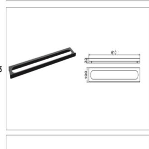 هولدر حوله آویز 610mm پیچی رنگ مشکی مات سری i کد S085
