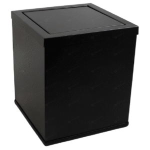 سطل سرویس بهداشتی مربعی درب الاکلنگی رنگ مشکی مات سری M کد S502