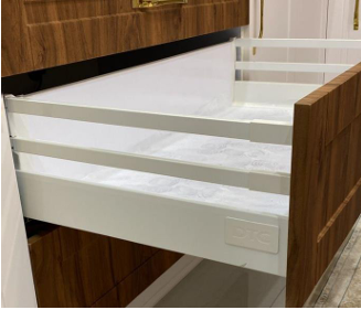 1 ریل تاندم باکس بلند 50 سانتی متری سفید با چهار میله گالری DTC