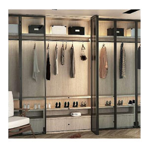 مکانیزم درب تاشو آکاردئونی دو درب پروفیل آلومینیوم درب شیشه ای حداکثر عرض 1200mm