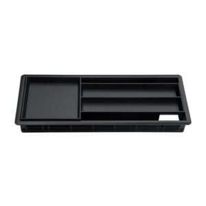 قاب داکت پلاستیکی رومیزی با دیوایدر نوشت افزار بدون سوکت، رنگ مشکی عمق 27mm ،طول 285mm ، عرض 106mm