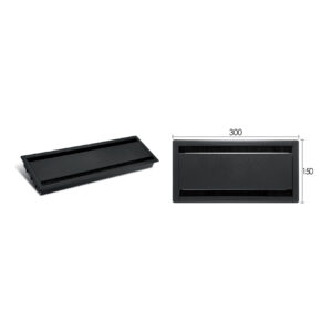 قاب داکت لولایی دو طرفه آلومینیومی رو میزی رنگ سیلور عمق 37mm ،طول 300mm  ،عرض 150mm