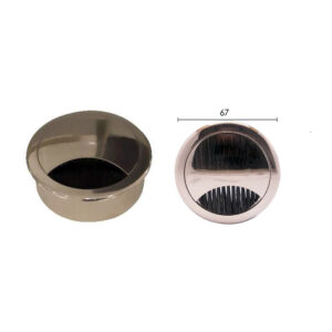 قاب داکت دایره رومیزی رنگ نیکل آنودایز عمق 22mm ، قطر 67mm