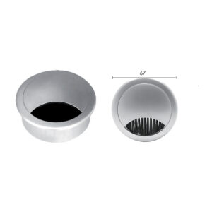 قاب داکت دایره رومیزی رنگ سیلور پودری عمق 22mm ، قطر 67mm