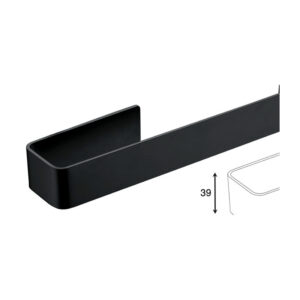 هولدر حوله دست 270mm یک طرفه باز چسبی رنگ مشکی مات سری C
