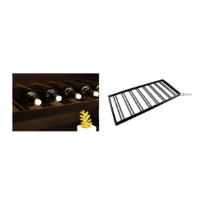 چراغ LED شلف آلومینیومی نگهدارنده بطری رنگ مشکی مات به همراه ترانس عمق 500mm عرض 600mm