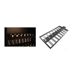چراغ LED شلف آلومینیومی نگهدارنده بطری و گیلاس رنگ مشکی مات به همراه ترانس عمق 500mm عرض 900mm