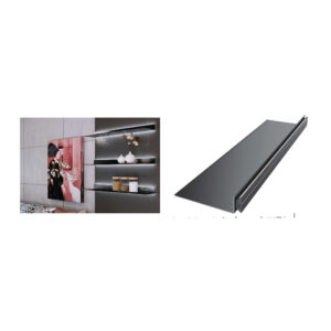 چراغ LED شلف آلومینیومی رنگ مشکی مات به همراه ترانس عمق mm280 عرض mm600