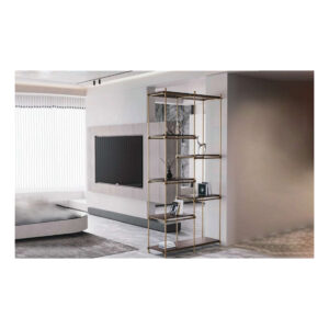 شلف دکوراتیو رنگ شامپاینی مدل Persian عمق mm350 ، عرض mm1200 ، ارتفاع mm2600