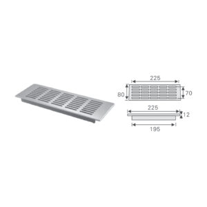 دریچه هوا pvc طول 300mm, عرض 80mm