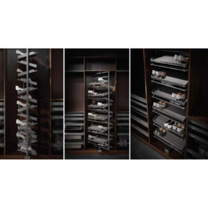 استند جا کفشی کمدی گَردان 6 طبقه طوسی  فرنچ استایل ارتفاع 1070-1270 mm عمق 400mmعرض 800mm