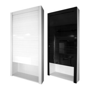 مکانیزم برقی درب کرکره ای شیشه رنگ سفید عرض 750mm